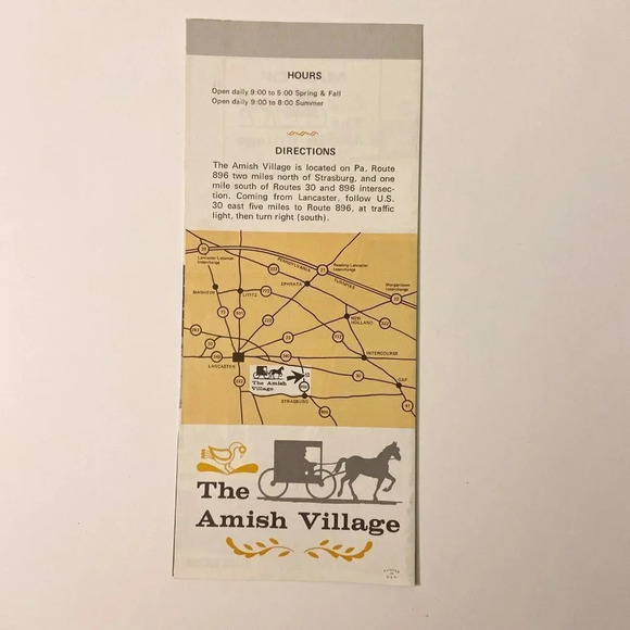 Vintage  The Amish Village Strasburg Pennsylvania Travel Brochure Souvenir - Picture 2 of 10
